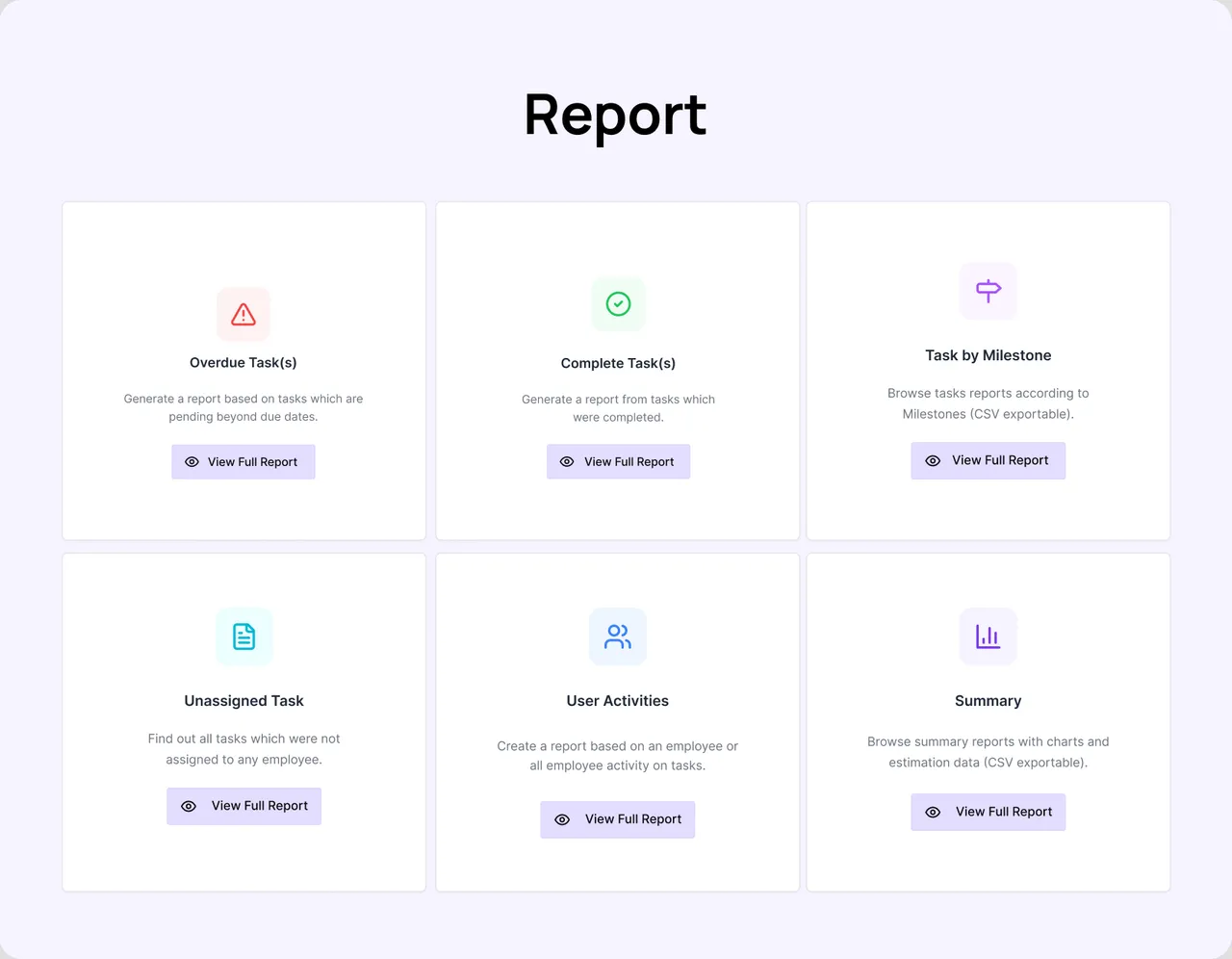 Reports view
