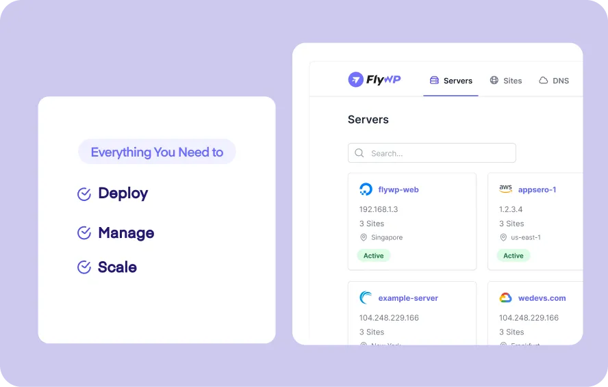 FlyWP — Product screenshot