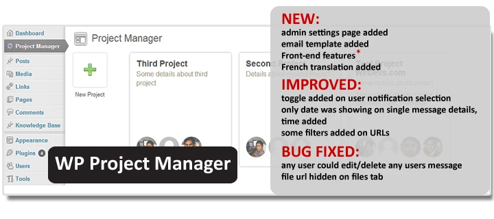 WordPress Project Manager Front-end with more