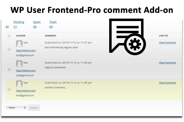 Front-end WordPress comment manager add-on for wpuf-pro