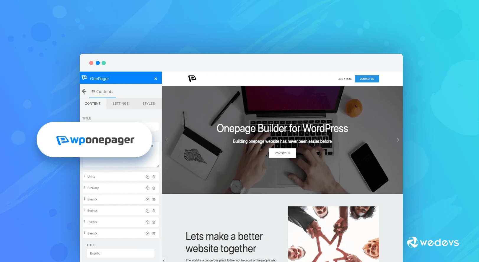 WPOnepager- The Easiest Landing Page Builder For WordPress