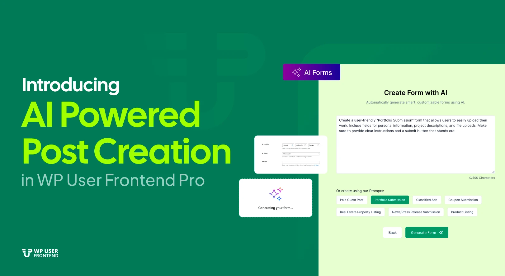 Introducing AI-Powered Form Creation in WP User Frontend