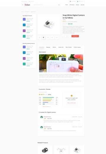 single product page design