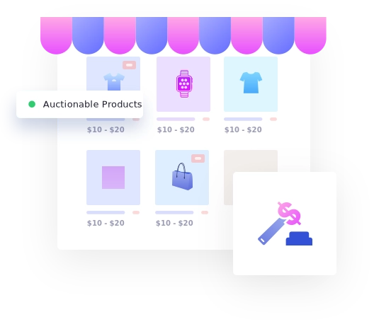 Create a Marketplace for <br>Auctionable Products