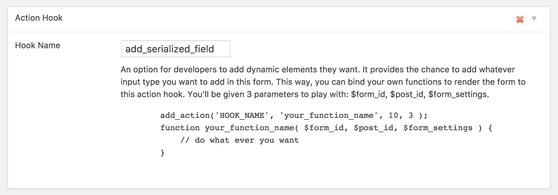 Action Hook Fields