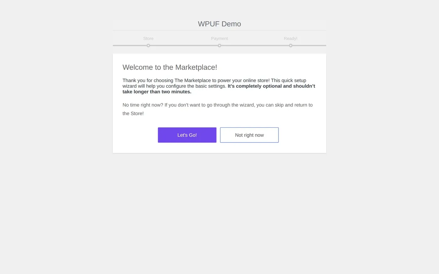 The Dokan store setup wizard welcoming a new vendor