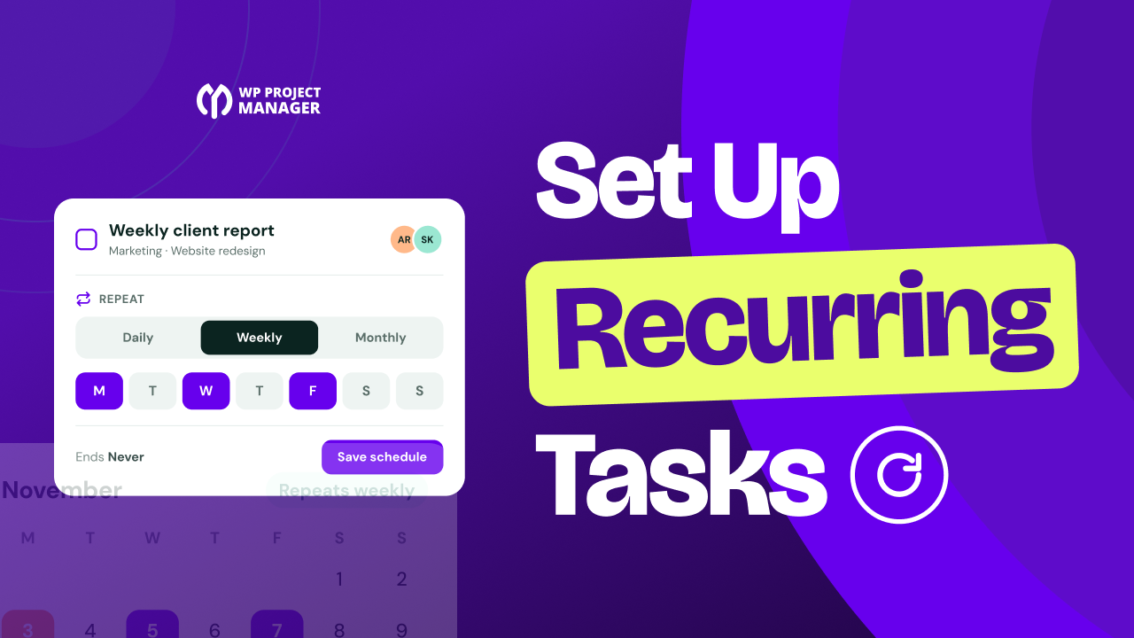 How to set up recurring tasks with WP Project Manager