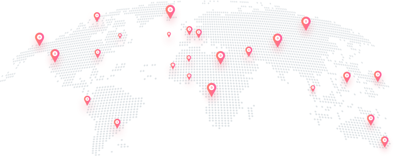 World map of the countries where Dokan marketplaces are running