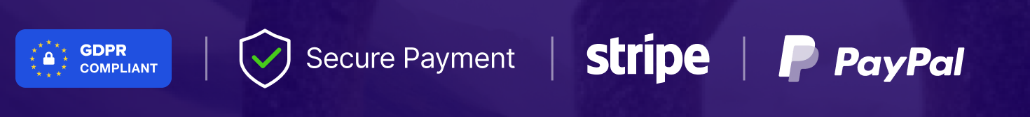 GDPR compliant, secure payment, Stripe, PayPal