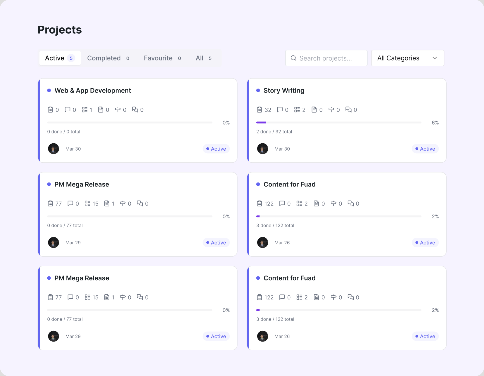 Project Board view
