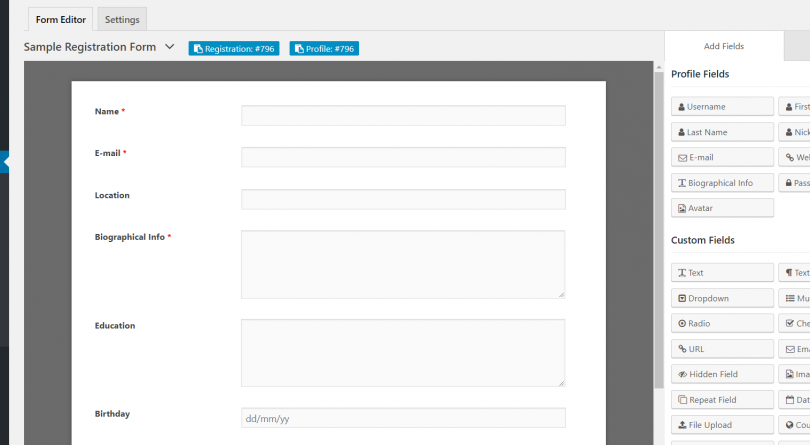 create-wpuf-registration-form-buddypress-profile-fields